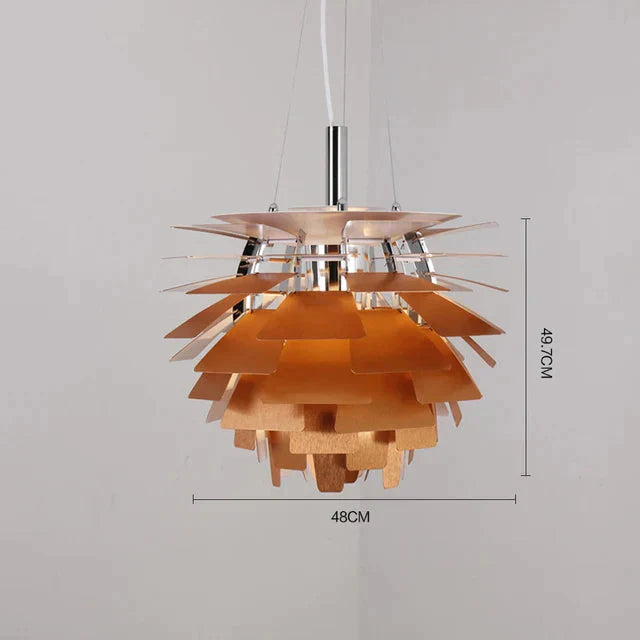 Luminaire Suspension design cône de pin aluminium – Référence : Elowen4827-ILLUMEEN.COM