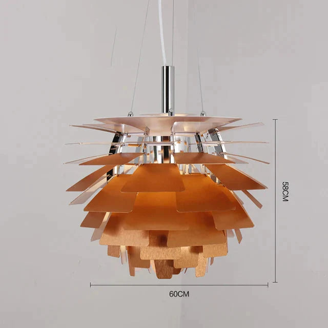 Luminaire Suspension design cône de pin aluminium – Référence : Elowen4827-ILLUMEEN.COM
