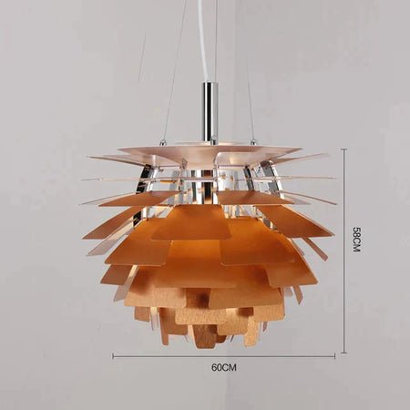 Luminaire Suspension design cône de pin aluminium – Référence : Elowen4827-ILLUMEEN.COM