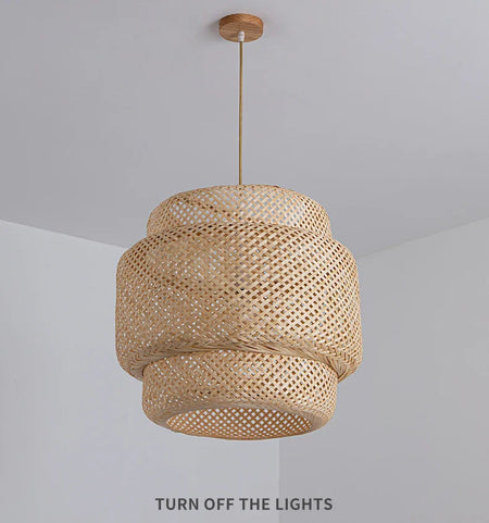 Luminaire Suspension finition bambou naturel – Référence : Winda4523-ILLUMEEN.COM