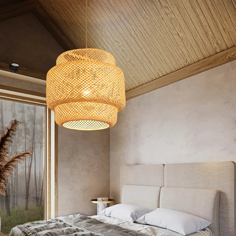 Luminaire Suspension finition bambou naturel – Référence : Winda4523-ILLUMEEN.COM