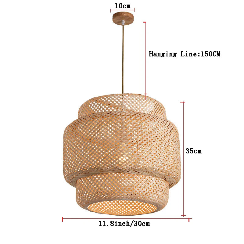 Luminaire Suspension finition bambou naturel – Référence : Winda4523-ILLUMEEN.COM