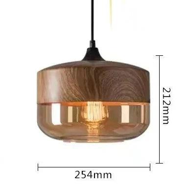 Luminaire Suspension finition en bois noir et verre ambré – Référence : Cyris4832-ILLUMEEN.COM