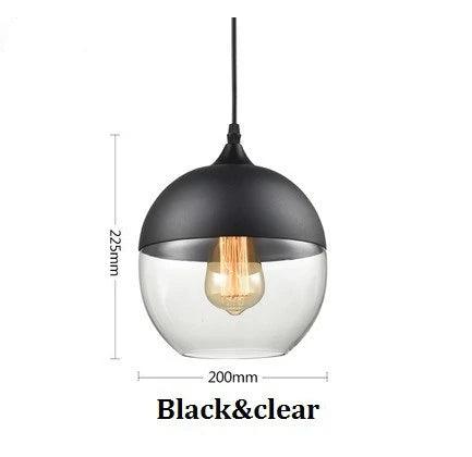Luminaire Suspension finition en bois noir et verre ambré – Référence : Cyris4832-ILLUMEEN.COM