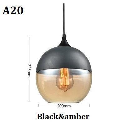Luminaire Suspension finition en bois noir et verre ambré – Référence : Cyris4832-ILLUMEEN.COM