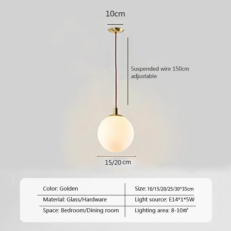 Luminaire Suspension finition dorée en boule – Référence : Joran5647-ILLUMEEN.COM