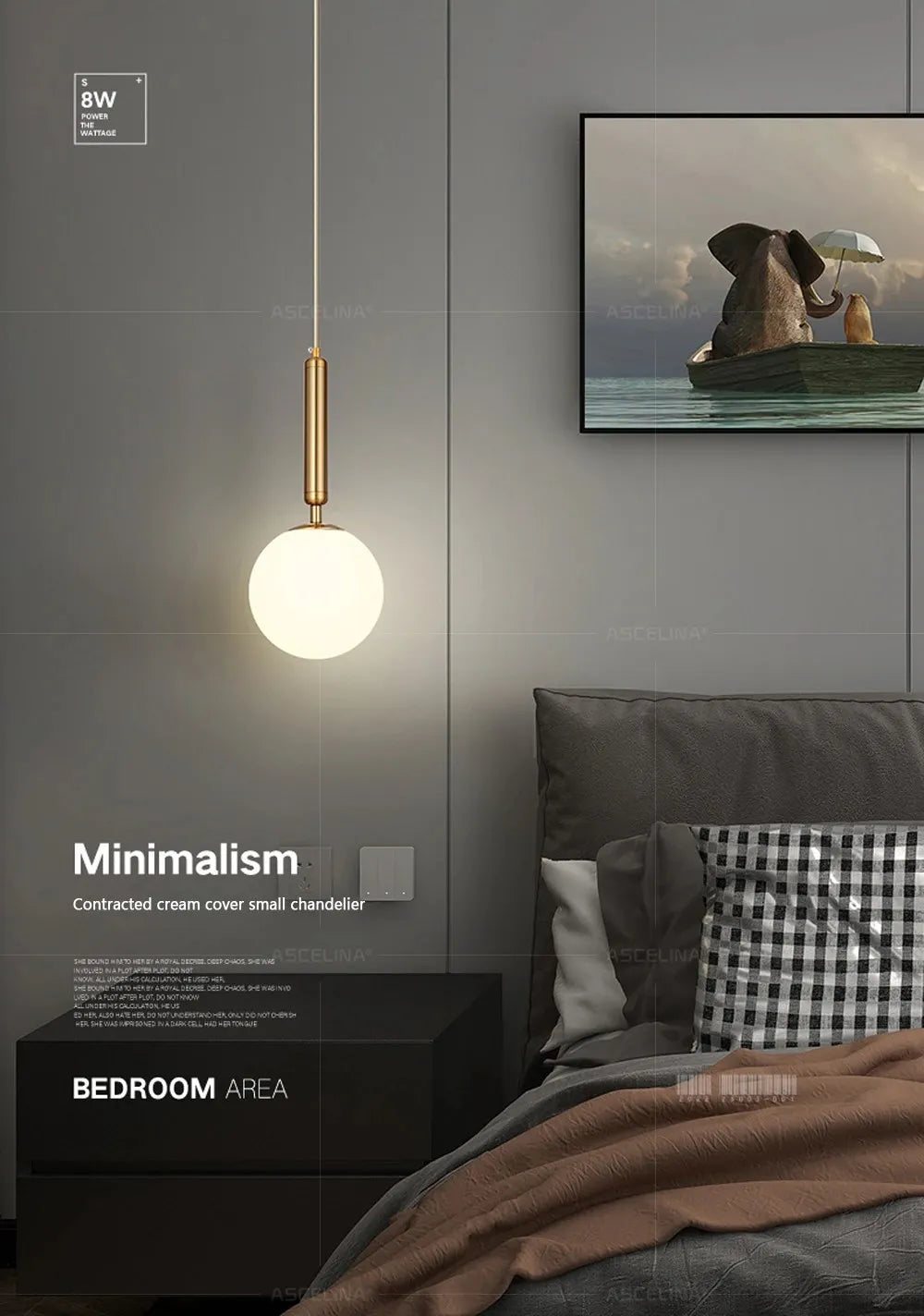 Luminaire Suspension finition dorée en boule – Référence : Joran5647-ILLUMEEN.COM