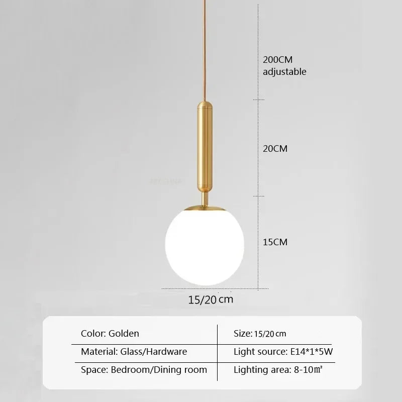 Luminaire Suspension finition dorée en boule – Référence : Joran5647-ILLUMEEN.COM