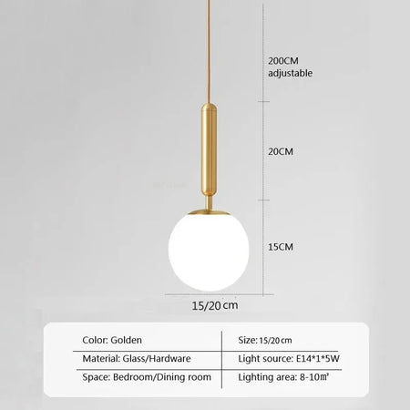 Luminaire Suspension finition dorée en boule – Référence : Joran5647-ILLUMEEN.COM