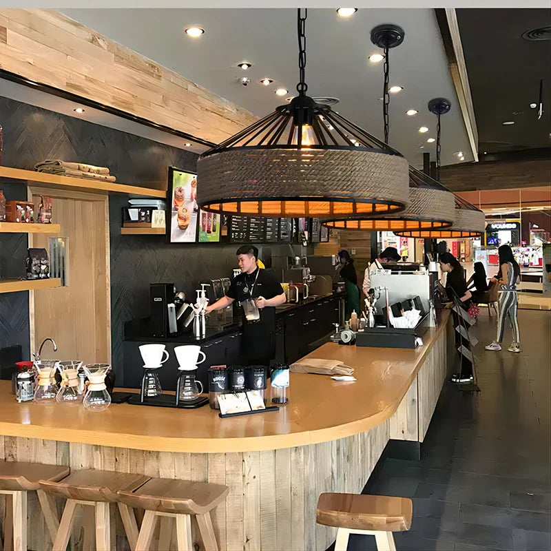 Luminaire Suspension finition chanvre rétro – Référence : Marvyn2457-ILLUMEEN.COM