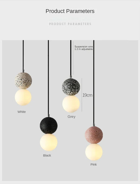 Luminaire Suspension design nordique en ciment – Référence : Marlo1538-ILLUMEEN.COM