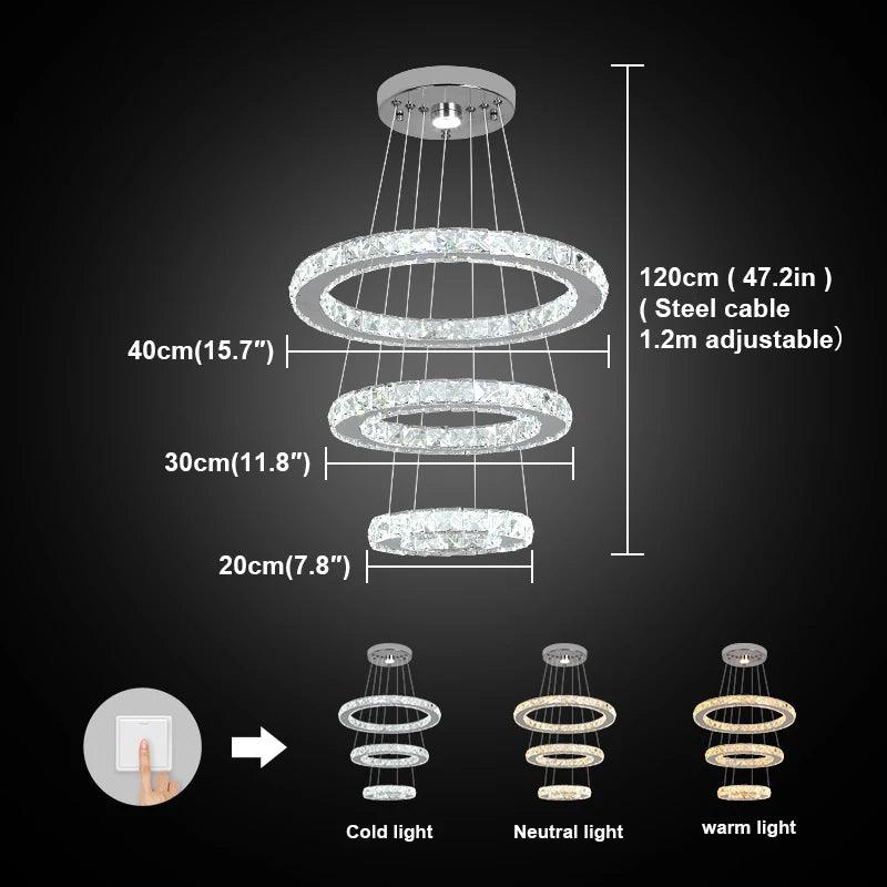 Luminaire Suspension design contemporain en Cristal – Référence : Kalin4823-ILLUMEEN.COM