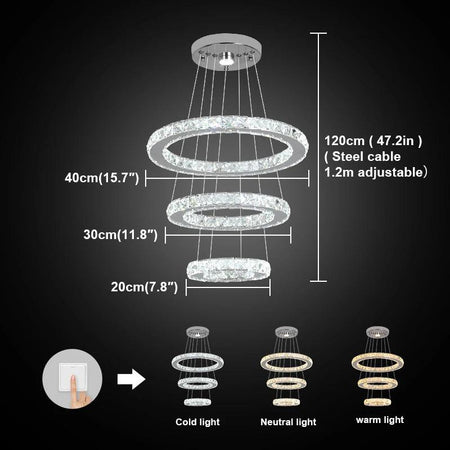 Luminaire Suspension design contemporain en Cristal – Référence : Kalin4823-ILLUMEEN.COM