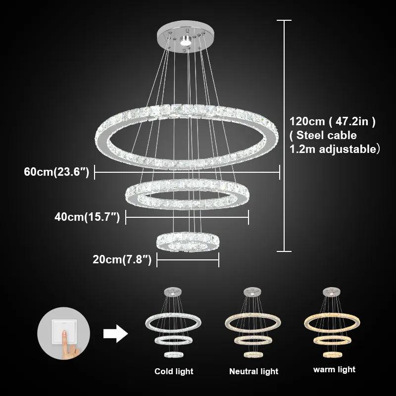 Luminaire Suspension design contemporain en Cristal – Référence : Kalin4823-ILLUMEEN.COM