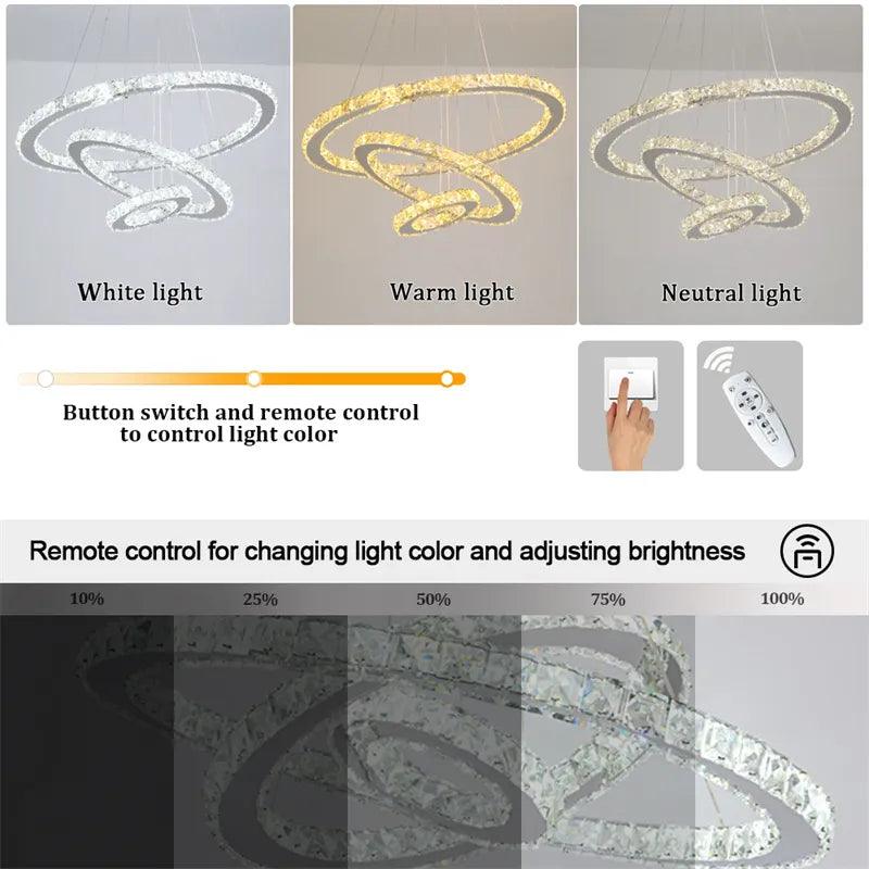 Luminaire Suspension design contemporain en Cristal – Référence : Kalin4823-ILLUMEEN.COM