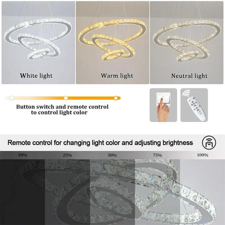 Luminaire Suspension design contemporain en Cristal – Référence : Kalin4823-ILLUMEEN.COM