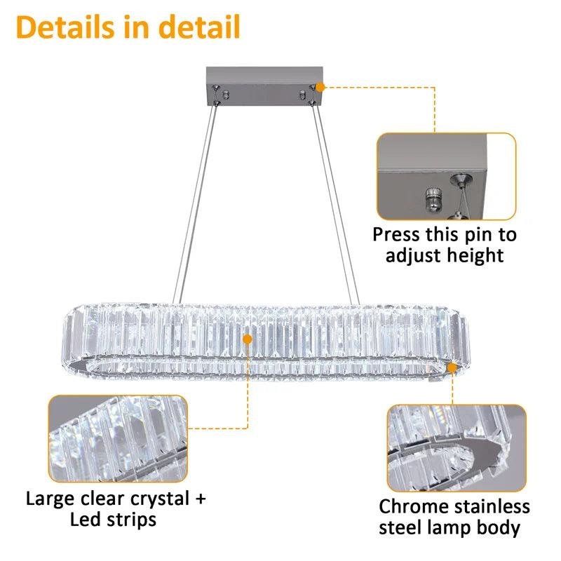 Luminaire Suspension design contemporain en Cristal – Référence : Kalin4823-ILLUMEEN.COM