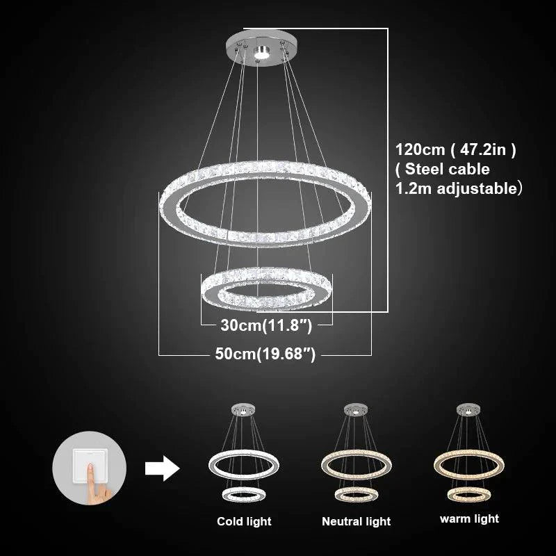 Luminaire Suspension design contemporain en Cristal – Référence : Kalin4823-ILLUMEEN.COM