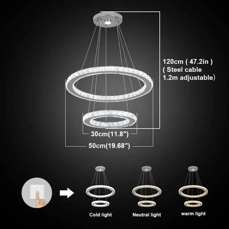 Luminaire Suspension design contemporain en Cristal – Référence : Kalin4823-ILLUMEEN.COM