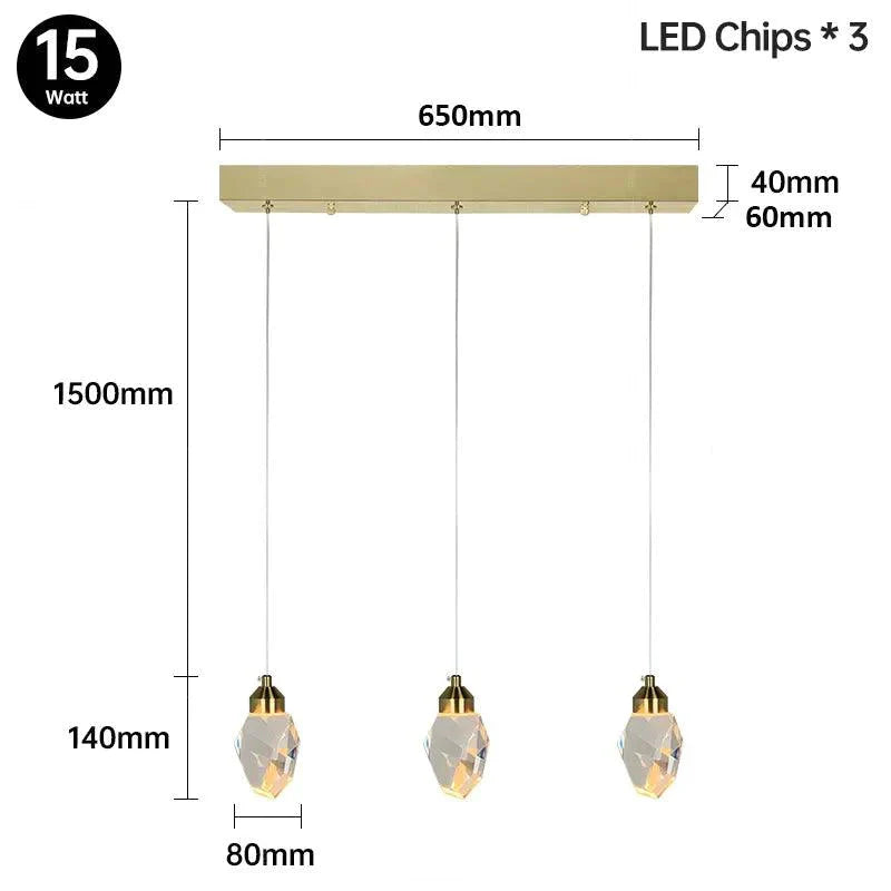 Luminaire Suspension design contemporain en cristal – Référence : Merian4723-ILLUMEEN.COM