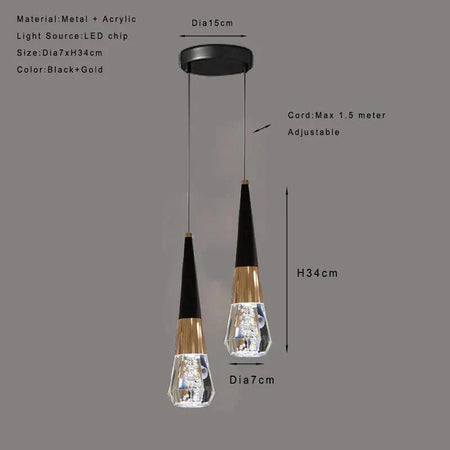 Luminaire Suspension design géométrique noir – Référence : Muriel4723-ILLUMEEN.COM