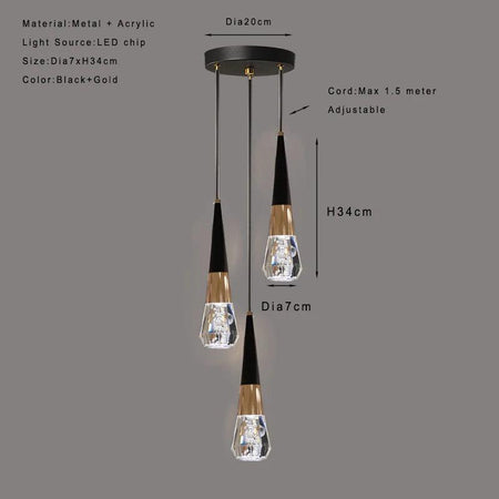 Luminaire Suspension design géométrique noir – Référence : Muriel4723-ILLUMEEN.COM