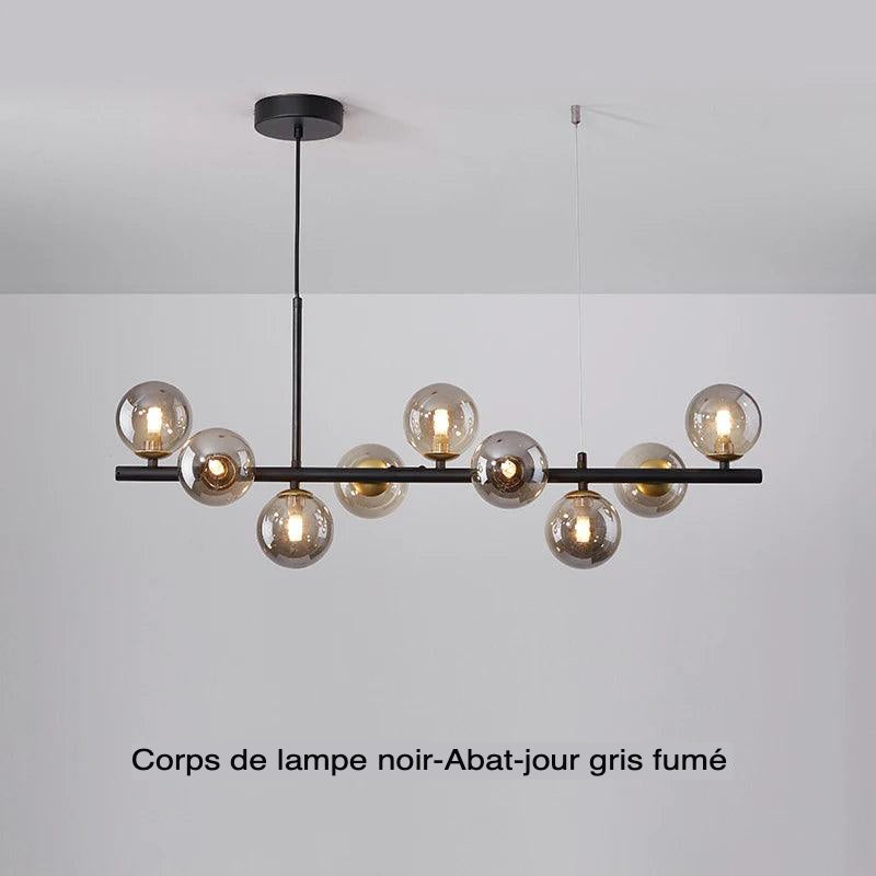 Luminaire Suspension finition en verre transparent – Référence : Isandre1294-ILLUMEEN.COM