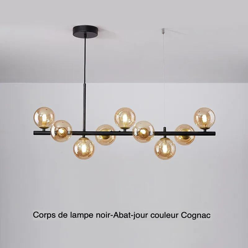 Luminaire Suspension finition en verre transparent – Référence : Isandre1294-ILLUMEEN.COM