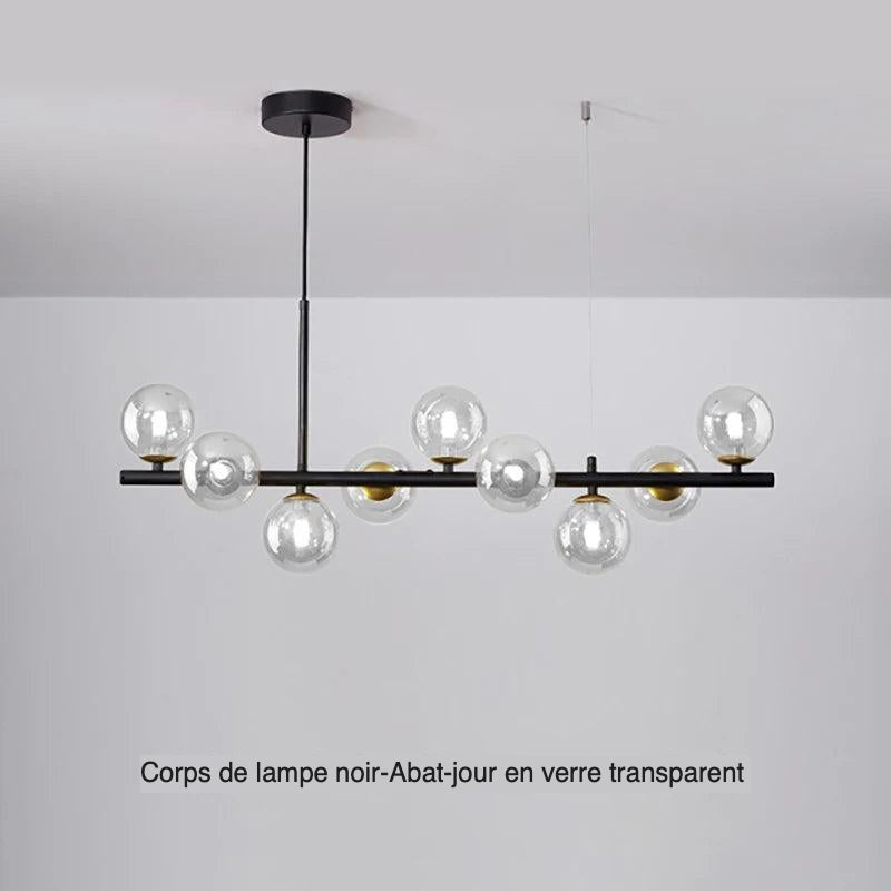 Luminaire Suspension finition en verre transparent – Référence : Isandre1294-ILLUMEEN.COM