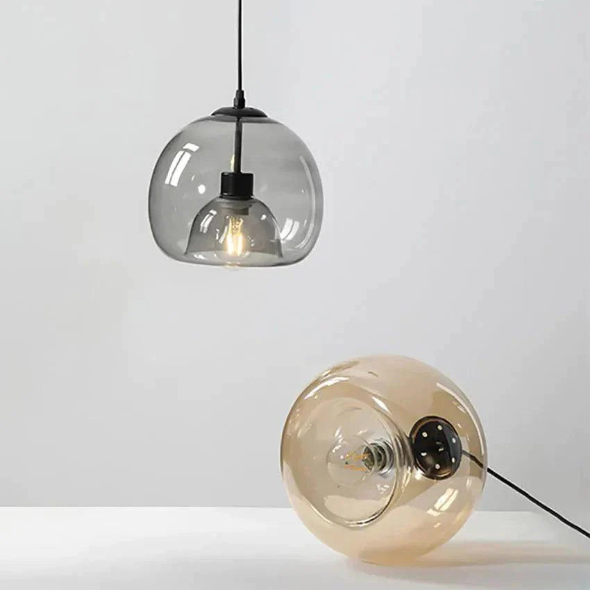 Luminaire Suspension fer forgé et verre fumé – Référence : Naël4723-ILLUMEEN.COM