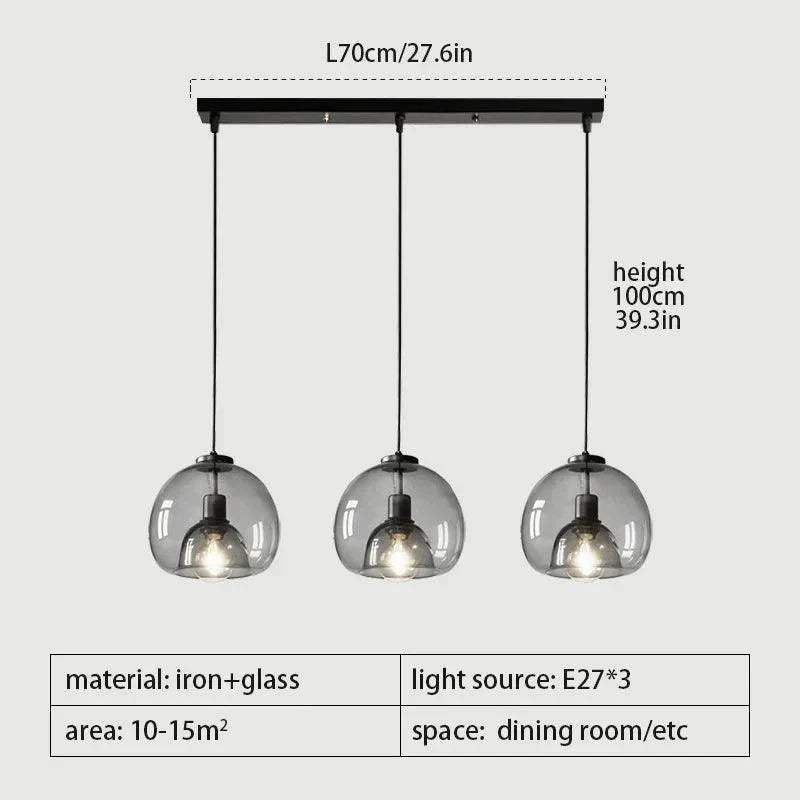 Luminaire Suspension fer forgé et verre fumé – Référence : Naël4723-ILLUMEEN.COM