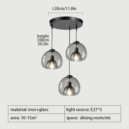 Luminaire Suspension fer forgé et verre fumé – Référence : Naël4723-ILLUMEEN.COM