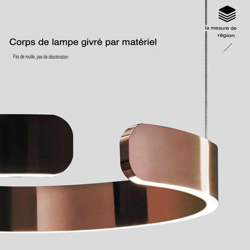 Luminaire Suspension finition cuivrée mat – Référence : Marilou4832-ILLUMEEN.COM