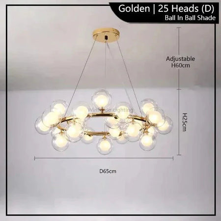 Luminaire Suspension finition brillante or – Référence : Malin6372-ILLUMEEN.COM