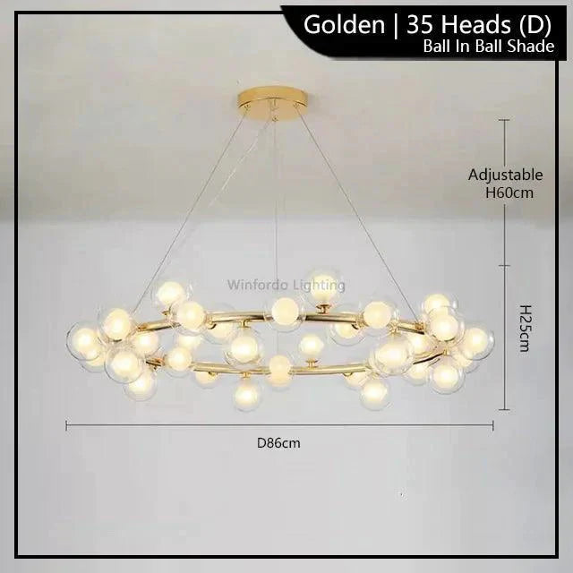 Luminaire Suspension finition brillante or – Référence : Malin6372-ILLUMEEN.COM
