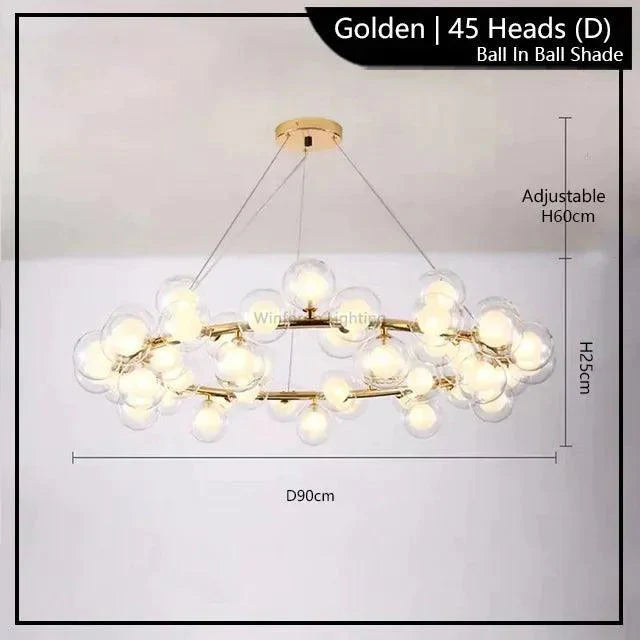 Luminaire Suspension finition brillante or – Référence : Malin6372-ILLUMEEN.COM