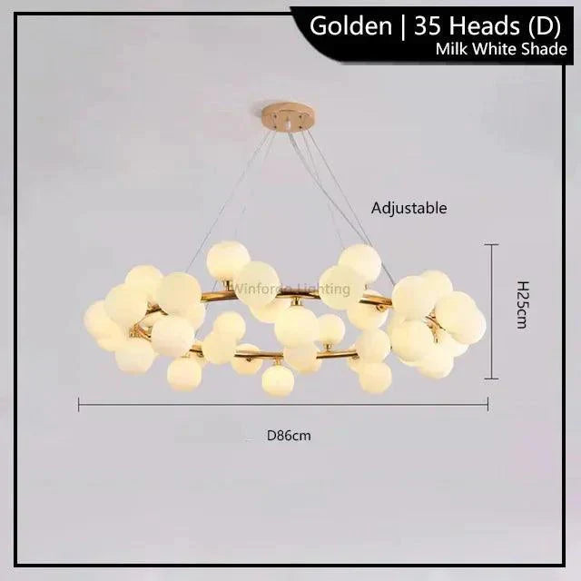 Luminaire Suspension finition brillante or – Référence : Malin6372-ILLUMEEN.COM