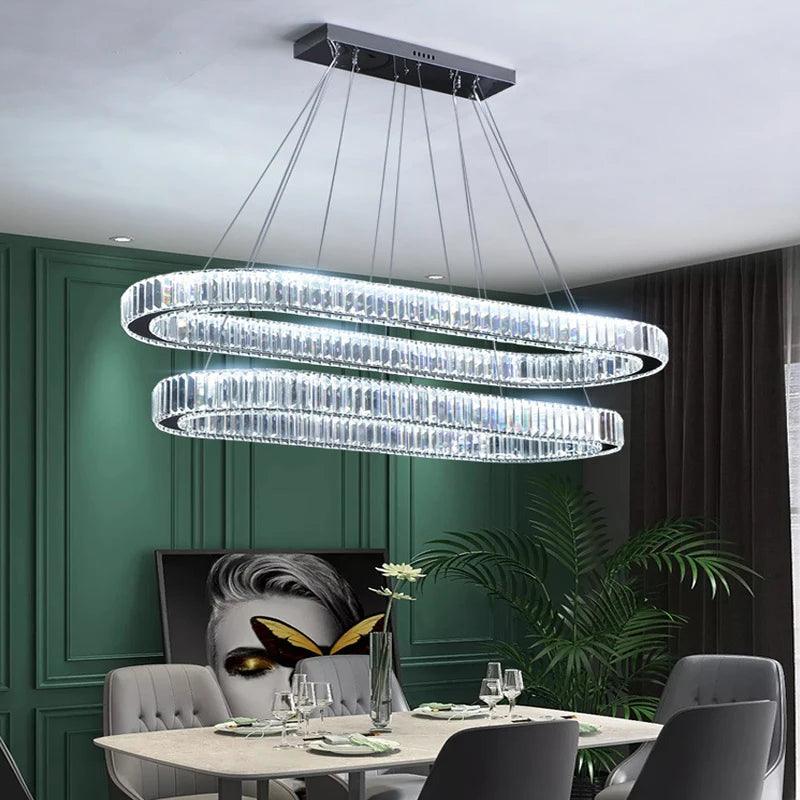 Luminaire Suspension métal et cristal avec lumière ajustable – Référence : Nélis4723-ILLUMEEN.COM