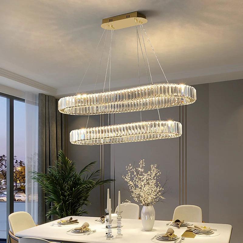 Luminaire Suspension métal et cristal avec lumière ajustable – Référence : Nélis4723-ILLUMEEN.COM