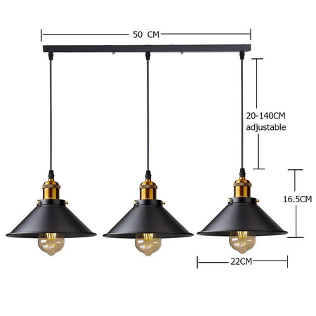 Luminaire Suspension abat-jour en métal noir – Référence : Thélio5623-ILLUMEEN.COM