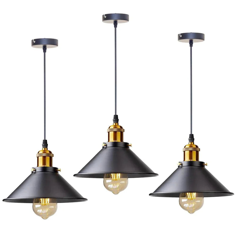 Luminaire Suspension abat-jour en métal noir – Référence : Thélio5623-ILLUMEEN.COM