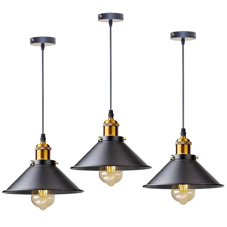 Luminaire Suspension abat-jour en métal noir – Référence : Thélio5623-ILLUMEEN.COM