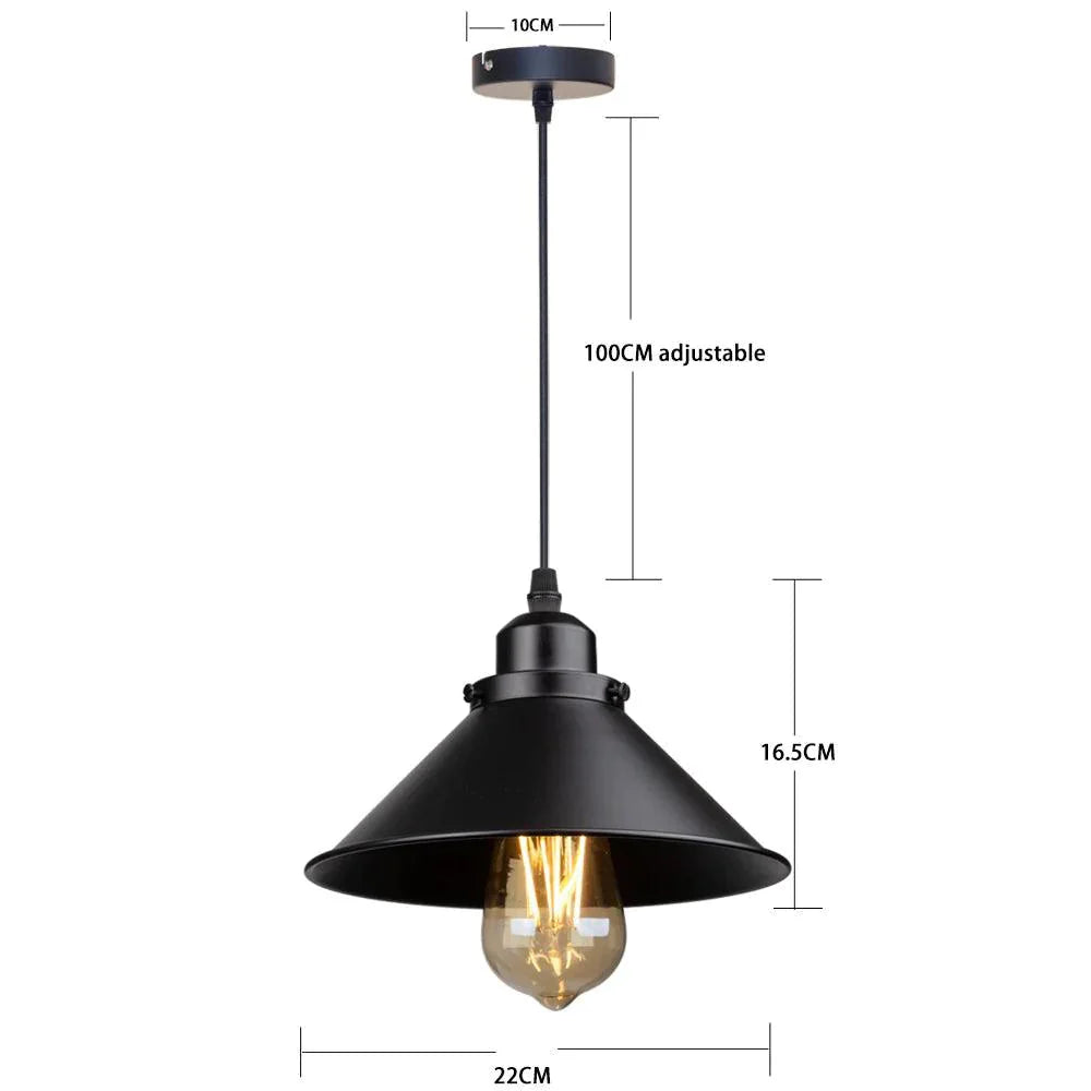 Luminaire Suspension abat-jour en métal noir – Référence : Thélio5623-ILLUMEEN.COM