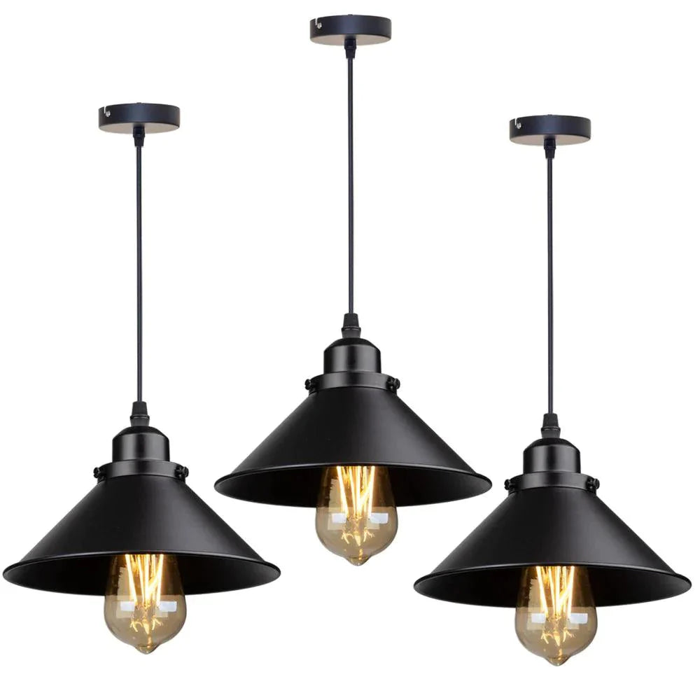 Luminaire Suspension abat-jour en métal noir – Référence : Thélio5623-ILLUMEEN.COM