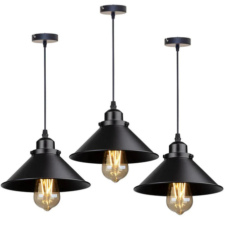 Luminaire Suspension abat-jour en métal noir – Référence : Thélio5623-ILLUMEEN.COM