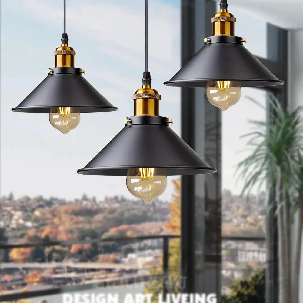 Luminaire Suspension abat-jour en métal noir – Référence : Thélio5623-ILLUMEEN.COM