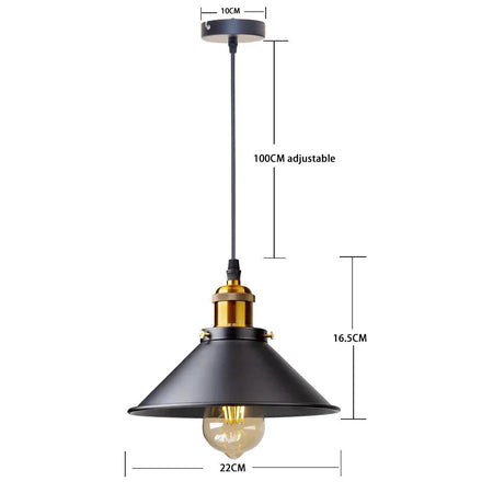 Luminaire Suspension abat-jour en métal noir – Référence : Thélio5623-ILLUMEEN.COM