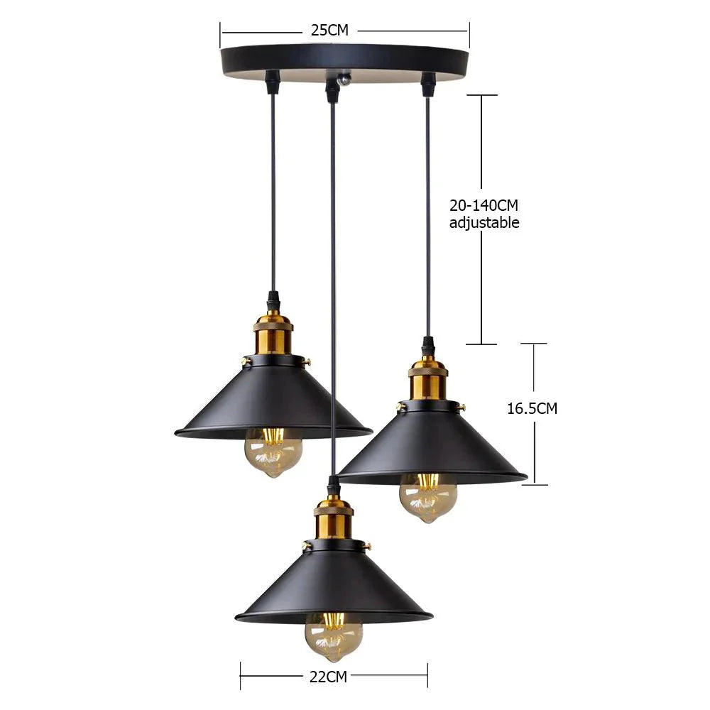 Luminaire Suspension abat-jour en métal noir – Référence : Thélio5623-ILLUMEEN.COM