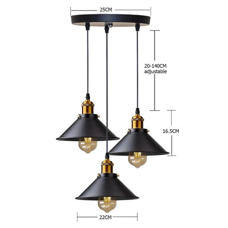 Luminaire Suspension abat-jour en métal noir – Référence : Thélio5623-ILLUMEEN.COM