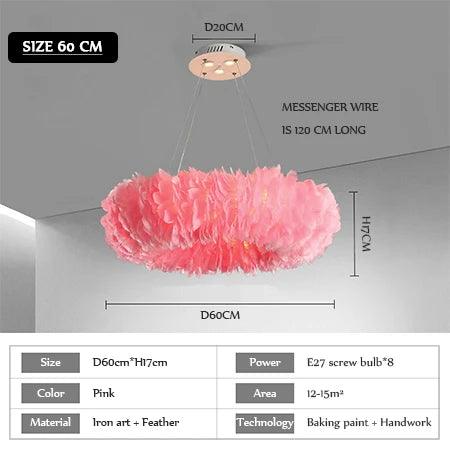 Luminaire Suspension design contemporain en plumes – Référence : Marilou6732-ILLUMEEN.COM